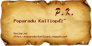 Poparadu Kalliopé névjegykártya
